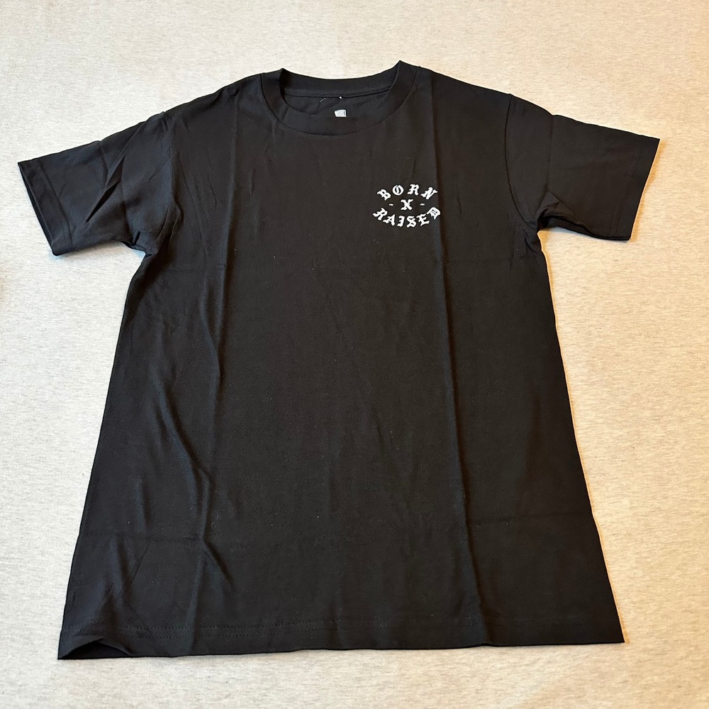 Born X Raised On The Turf Graphic T-Shirt Mens Small Black Old English BXR Tee